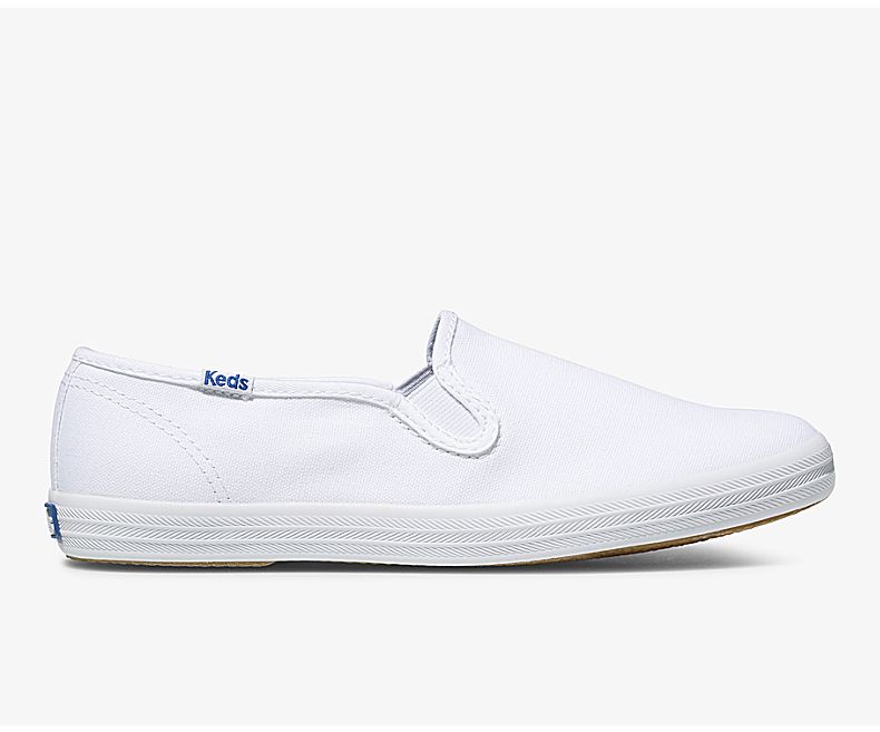 Keds Womens White Slip On Shoes - Keds Shoes Official Site Champion Slip On 178FQALMS